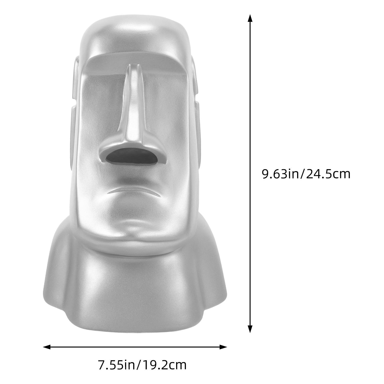 Toyvian Kopfhörerhalterung aus Kunstharz in Moai Statue Design Dekorativer Kopfhörerständer für Schreibtisch Eleganter Organizer für Büro und Zuhause Silberfarbene Kreative Dekoration