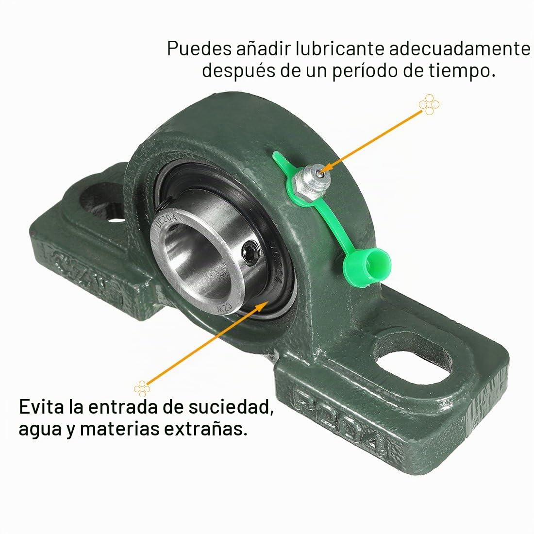 sourcing map Rodamiento de Bolas con Bridas con Soporte UCP204, 2pcs 20mm Rodamientos Autoalineable, Cojinete de Bloqueo para Brida para Maquinaria de Transporte/Impresión 3D