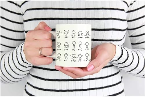 Miniatura 6 de Panvola Taza de café de matemáticas divertidas, taza de café de cerámica de 11 onzas, figuras de baile, ecuación, matemáticas, maestro, estudiantes,