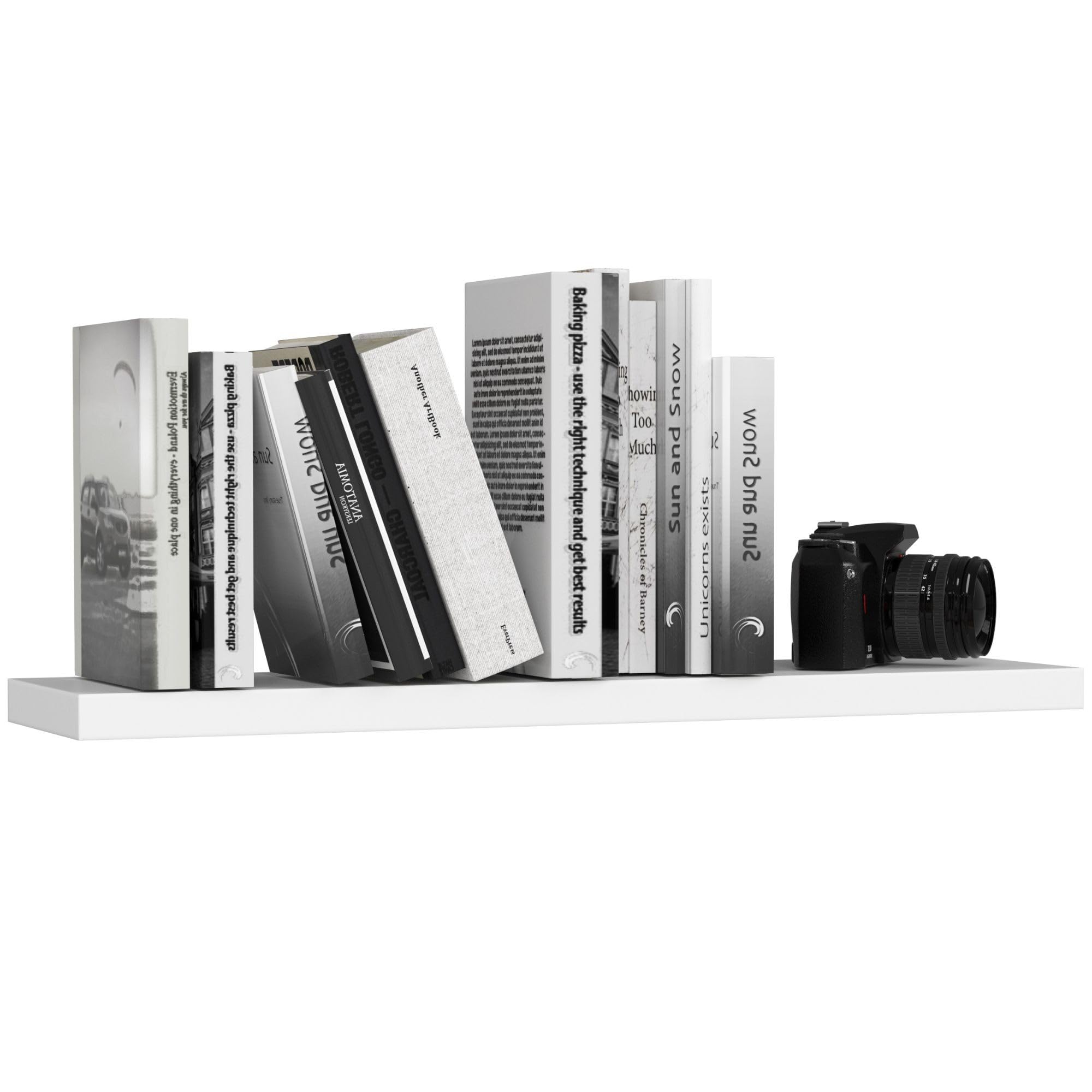 AKORD Estante PS4 Blanco 80 cm, Color Blanco Mate, 1 Estante 80x20x3,2 cm