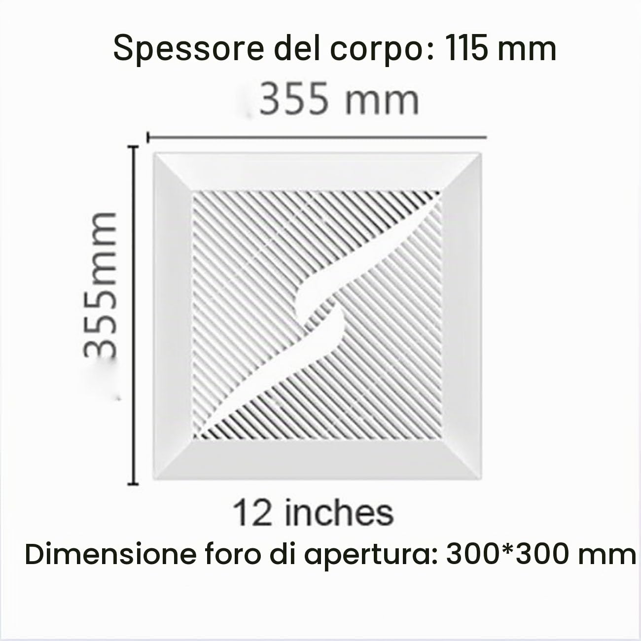 ICEMOB Aspiratore Bagno con Valvola di Ritegno,Ventola Aspirazione Soffitto 220 M³/H,Estrattore Aria Silenzioso per Toilette,Cantina,Cucina,Pannello Ignifugo in ABS,12 Inches