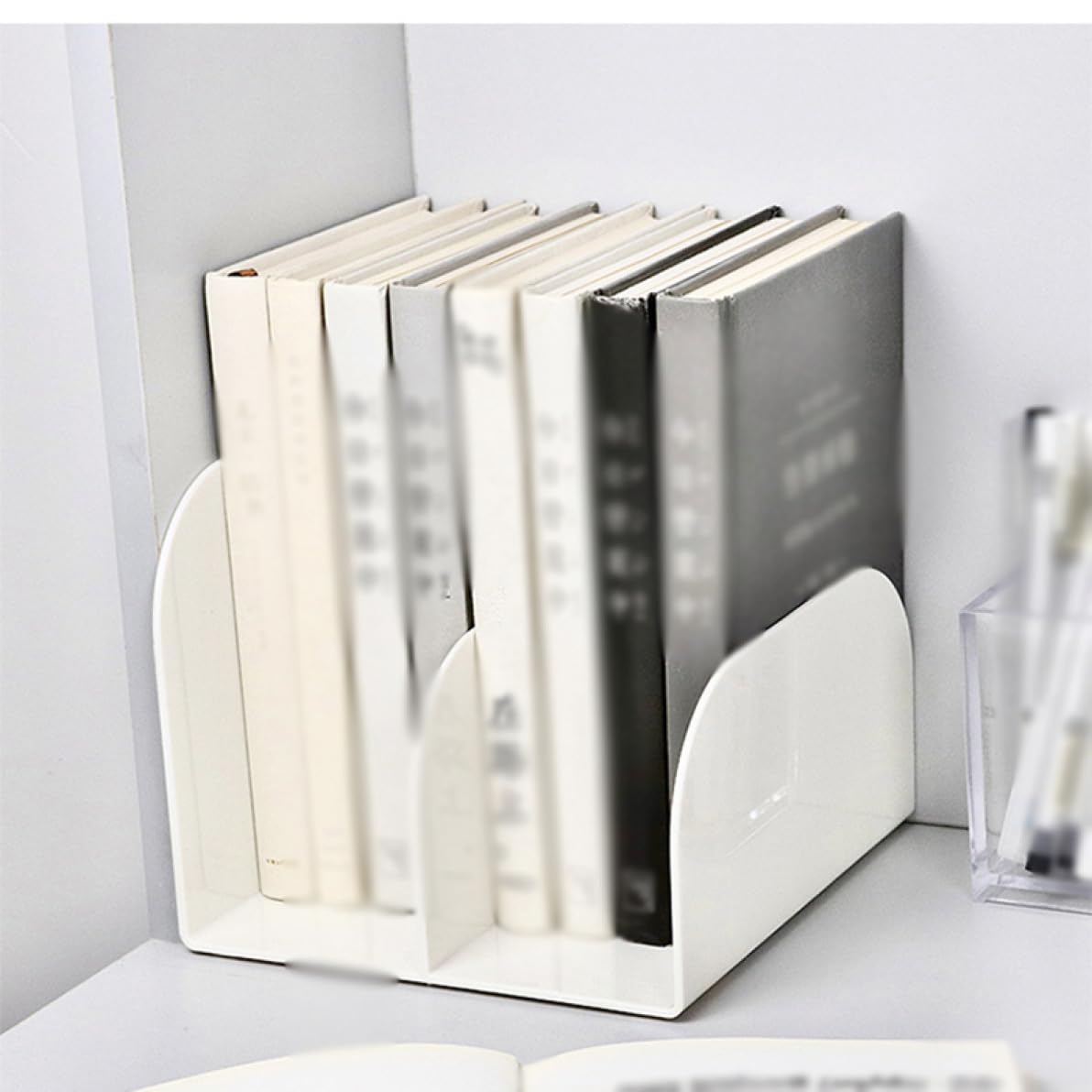 Amazon.co.jp: [ZLUKUO] 本立て ブックエンド ホワイト F*2