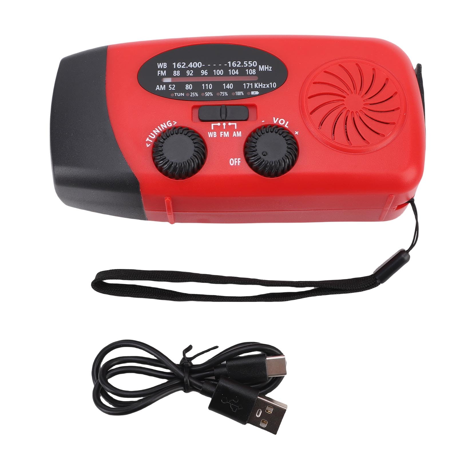 Radio météo à manivelle d'urgence AM FM NOAA Radio à manivelle Solaire avec Lampe de Poche LED Fonction SOS 6000 mAh (6000mah)