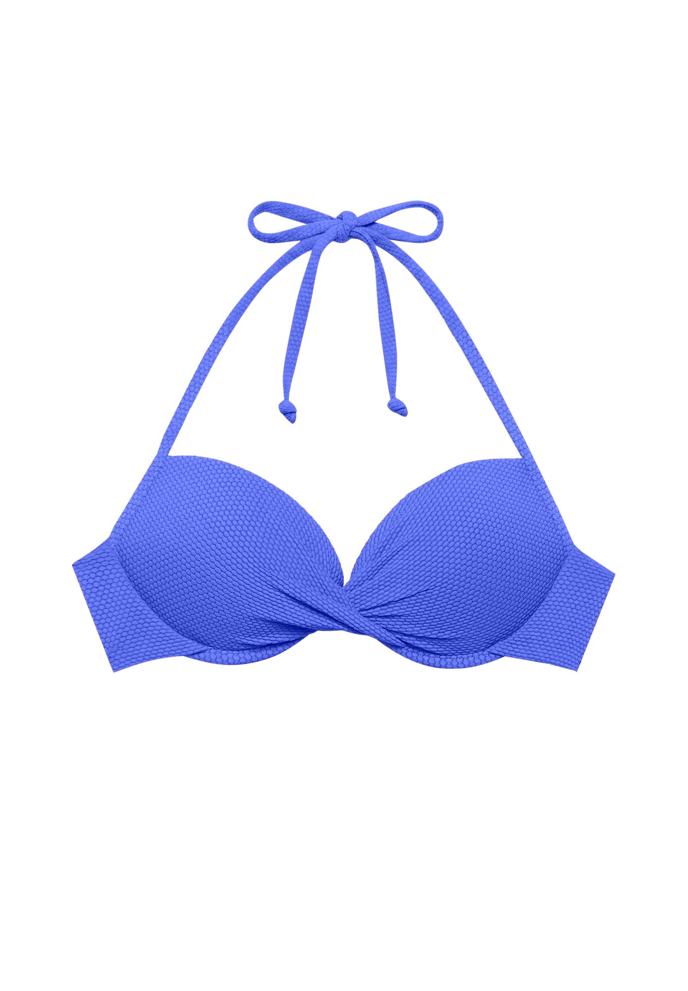 YAMAMAY - Bikini Parte Alta, Push-up con Ferretto, Donna, Textured, Blu Royal, monocromo
