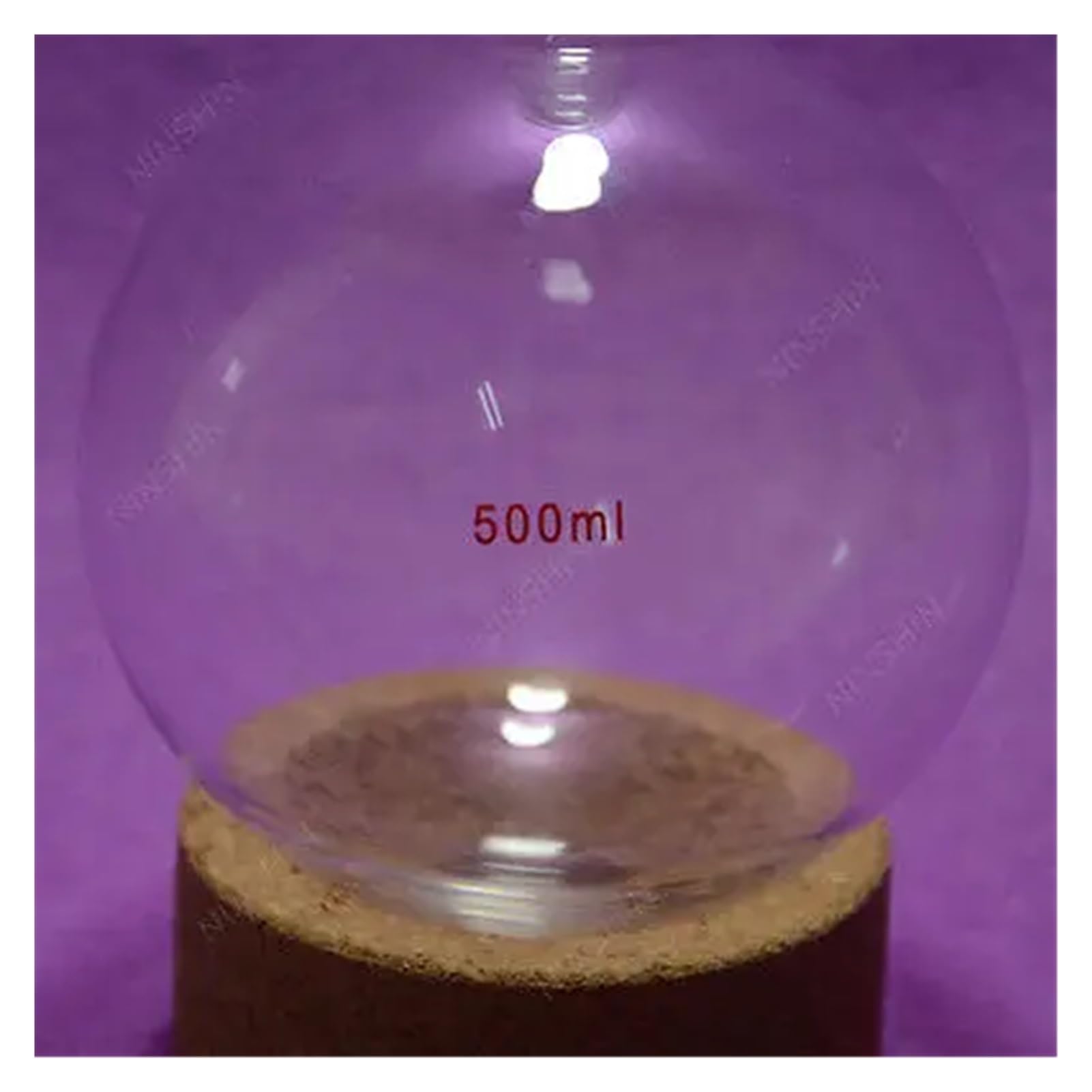 Matraz aforado de borosilicato, Matraz de Vidrio de Fondo Redondo de 500 ml, 24/40, 1 Boca, Botella de ebullición, Material de Laboratorio