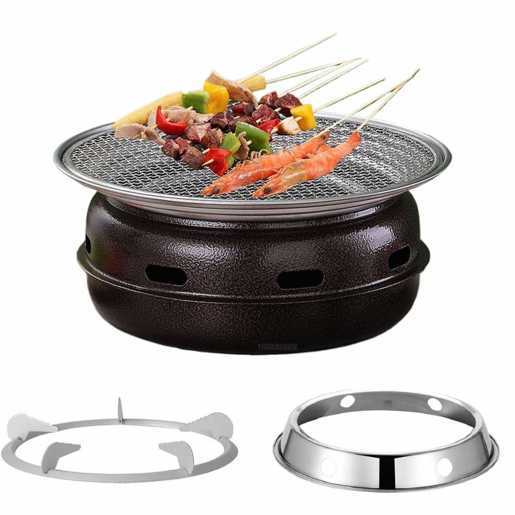 15-calowy podzielony okrągły grill na zewnątrz, z domem izolacyjnym domowy nietopcy mini grill woda i separacja oleju odpowiednia dla znajomych gromadzących się znajomych
