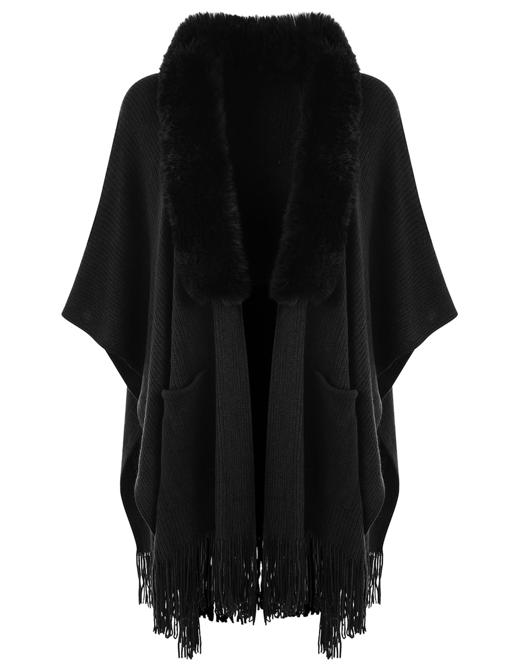 Ferand Shawl Wraps for Women with Pockets, Open Front Poncho Cape