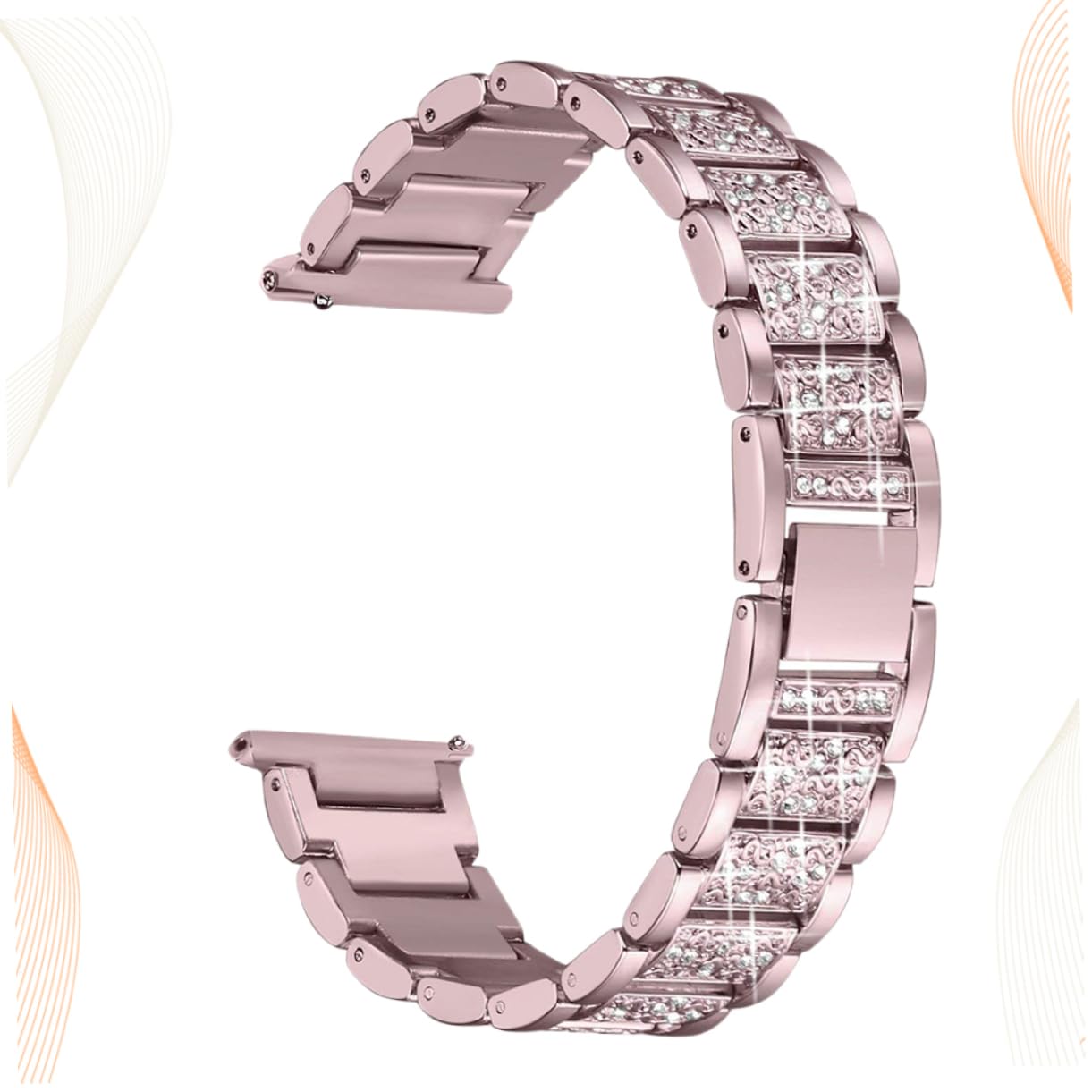 Hemobllo 3pièces Bracelet De Montre Blaze Métallique Avec Strass Remplacement Élégant Et Confortable Pour Montres Connectées Rose Poudré