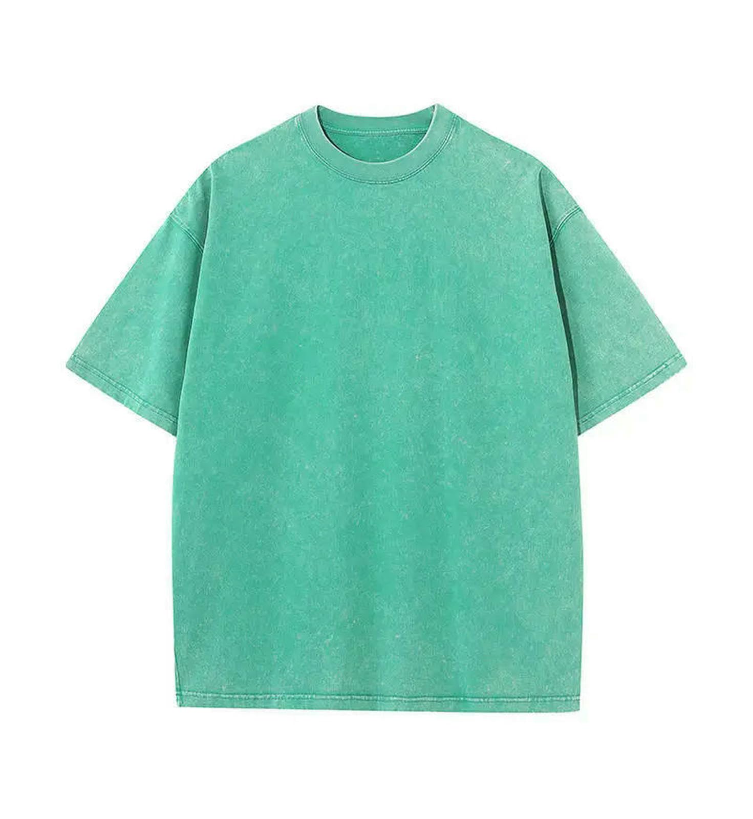 T-shirty męskie bawełniane vintage męska koszulka letnia ciężka kropla ramię krótki rękaw okrągły dekolt topy koszulki koszula dla, Trawiastozielony, XL
