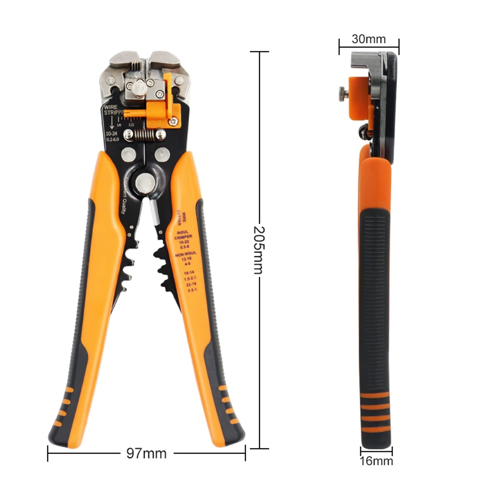 Crimper Cable Cutter automatyczny ściągacz izolacji wielofunkcyjne narzędzia do ściągania izolacji szczypce do zaciskania Terminal 0.2-6.0mm2 narzędzie perfection (Color : Blue)