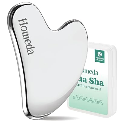 Homeda Stainless Steel Gua Sha for Face, Guasha Stone for Face Massage Tool, Metal Gua Sha Stone, Gusha, Gaushala, Gosha