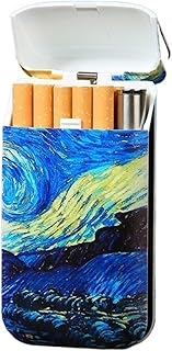 Electronic Cigarette Case Lighter, Gradient Color Cigarette Case Men's Lighter All-in-one Charging Portable Windproof 20 Pack Women's Slim Cigarette Cigarette Case (Color : 1)