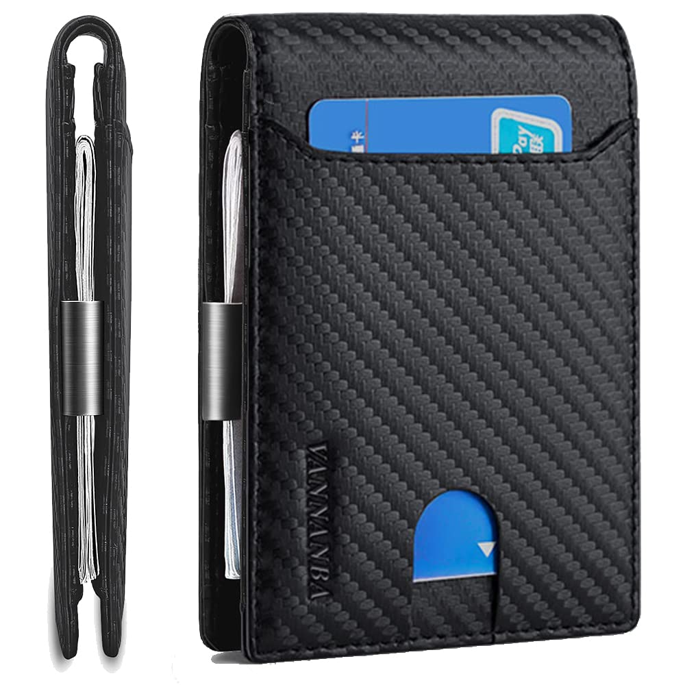 Wallet for Men Bifold Credit Card Holder,RFID Blocking Front Pocket Wallets for Men Teen Boys with Gift Box, 79-Black, Minimalist