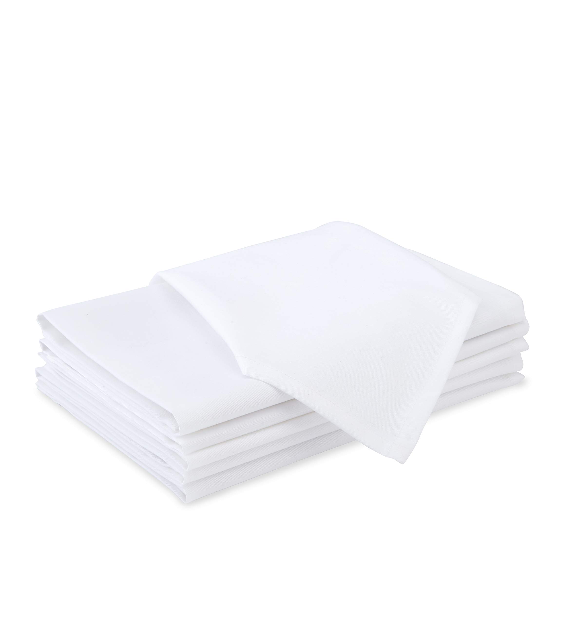 Encasa XO White Damask Table Napkins 6 pcs in Pure Cotton - 5 Star Hotel & Restaurant Category Dining, Without Jacquard Design, Rich & Elegant Twill Fabric Gives Stiffness & Lustre, Washable