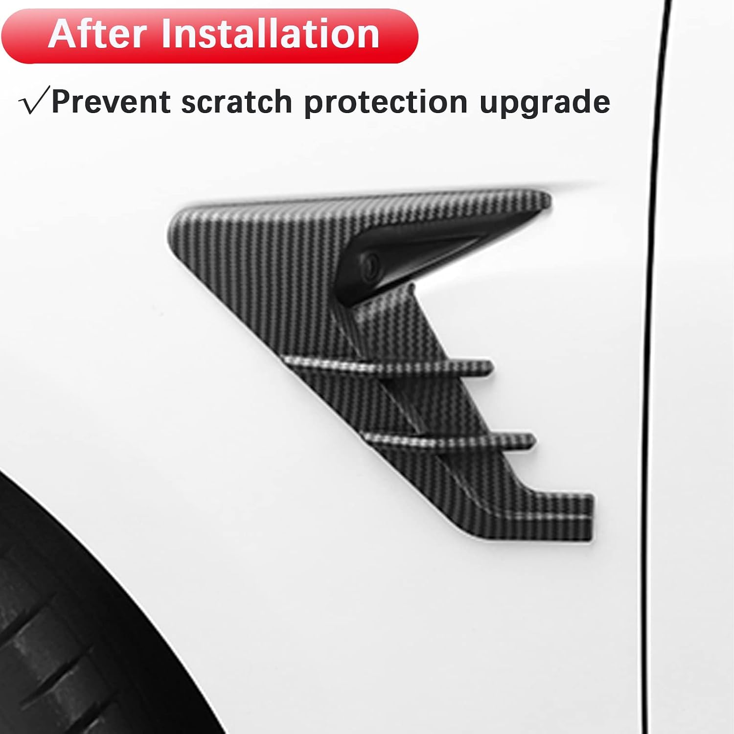 Tesla Model 3 Model Y Side Camera Indicator Protection Cover Decoration Modification Accessories fit for Model 3 Model Y Autopilot 2.0-3.0 (Matt Carbon Fiber Pattern)