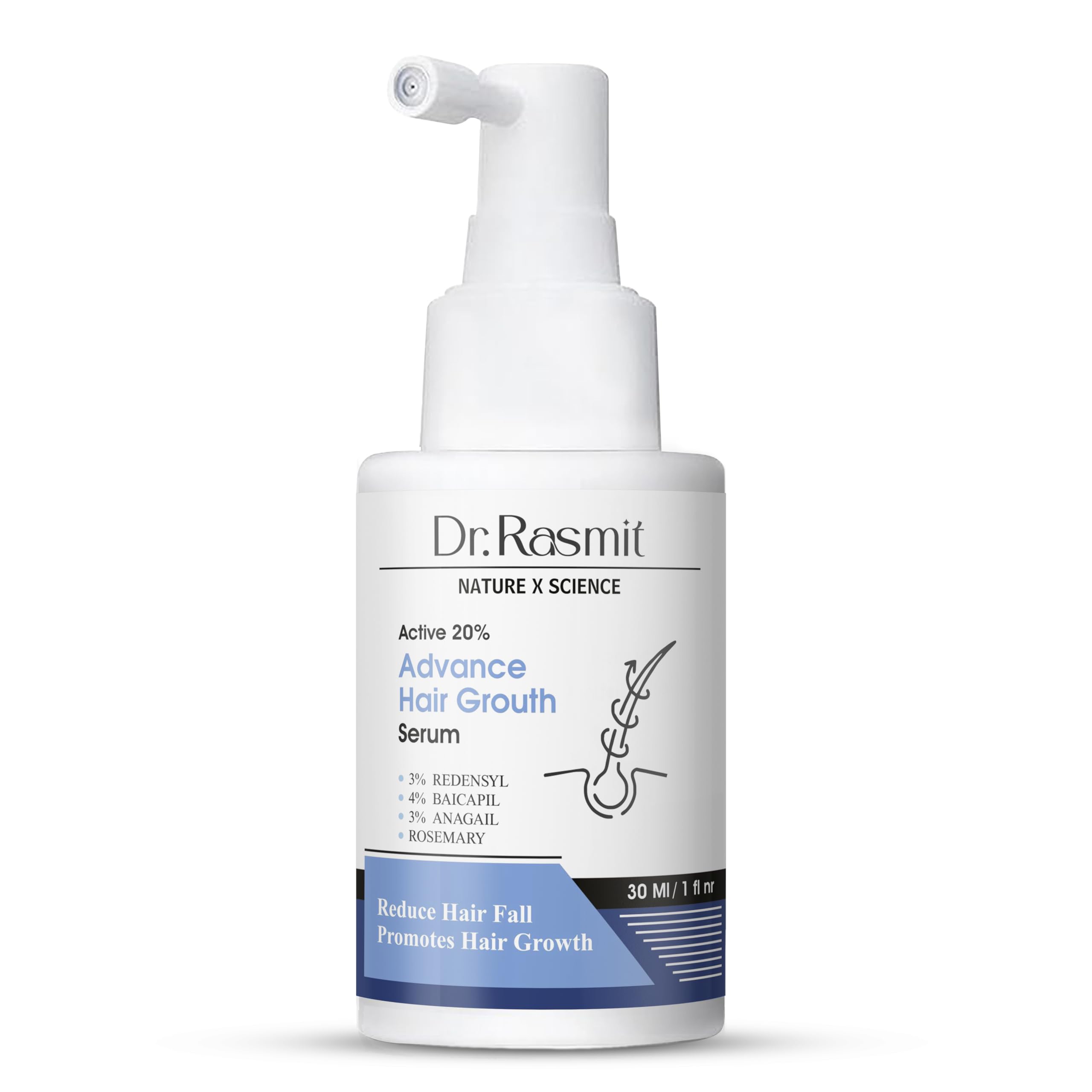 DR. RASMIT Advanced Hair Growth Serum | Hair Fall Control & Hair Growth | 3% Redensy, 4% Baicapil, 3% Anagain & Rosemary Men-Women 30ml-picture-30