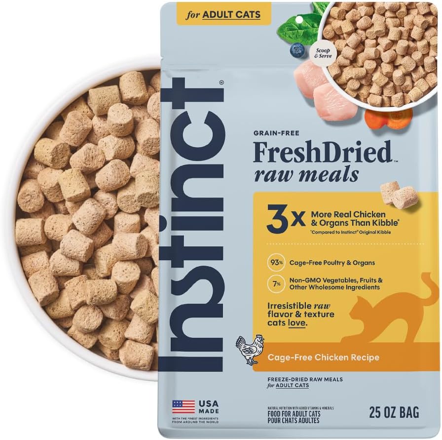 Instinct Freeze Dried Raw Meals, Natural Cat Food, Chicken, 25 oz. Bag
