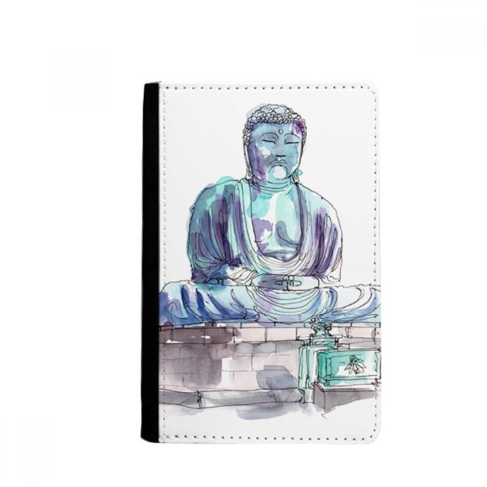 Amida Buddha in Asia Passport Holder Travel Wallet Cover Case Card Purse