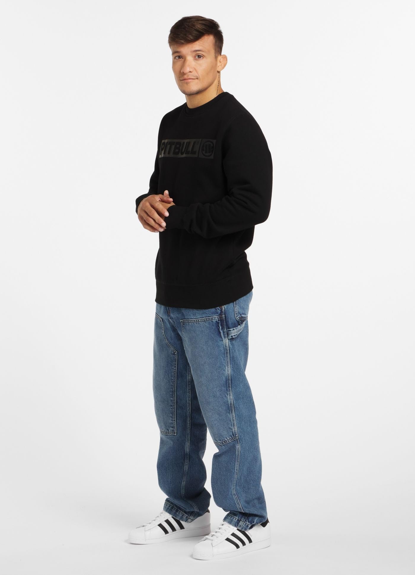 PITBULL Herren Pullover aus Baumwolle Sweatshirt für Männer Pit Bull West Coast Hilltop Black