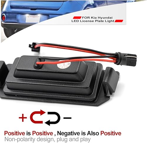Miniatura 5 de NSLUMO Reemplazo de montaje de luz de matrícula LED para Ki'a Soul Rio 2010-2019 xenón blanco LED luz de matrícula para Hyun'dai Veloster 2012-2018
