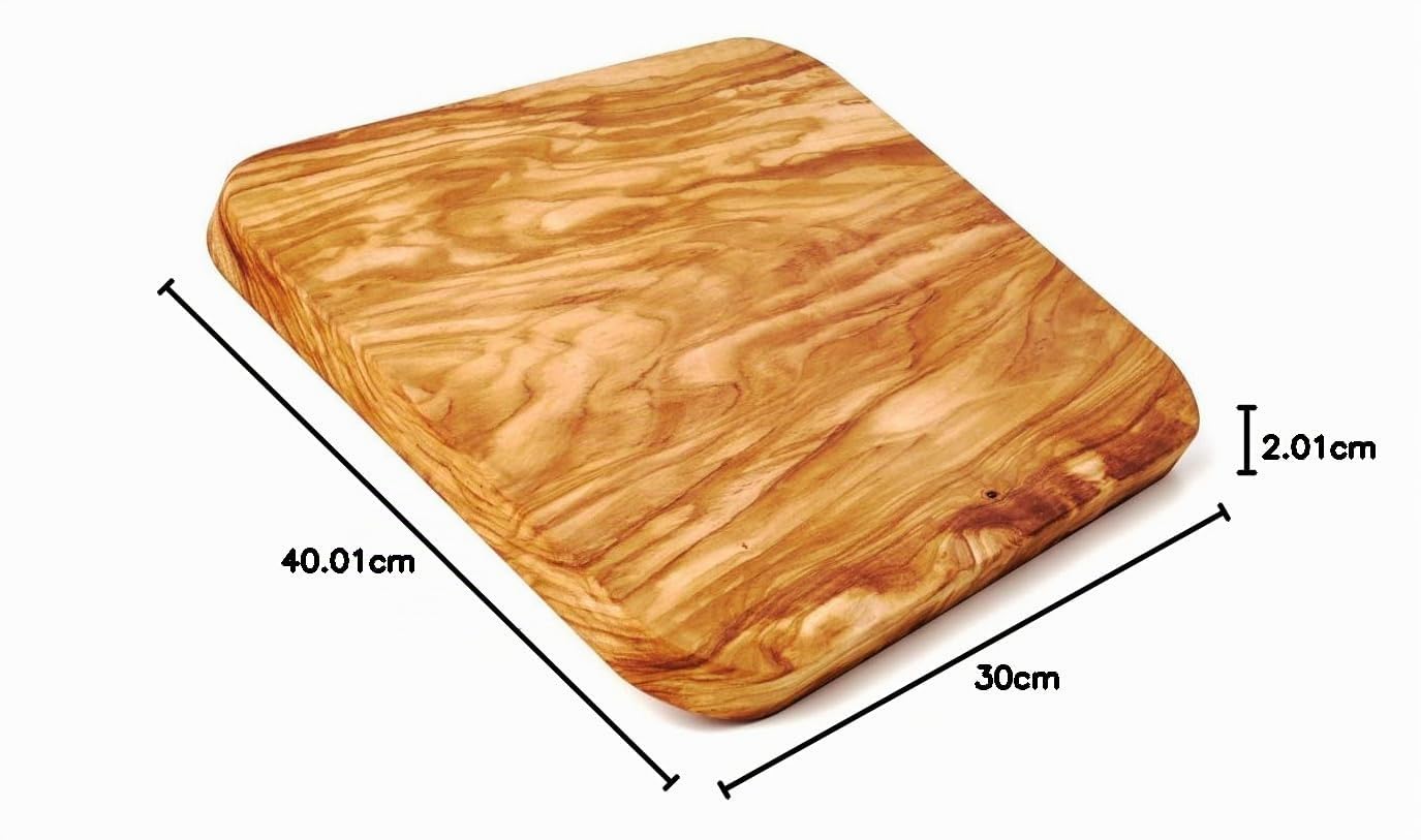 La Tabla de Cortar, Redondeados Esquina de Madera de Olivo - 40cmx30cm