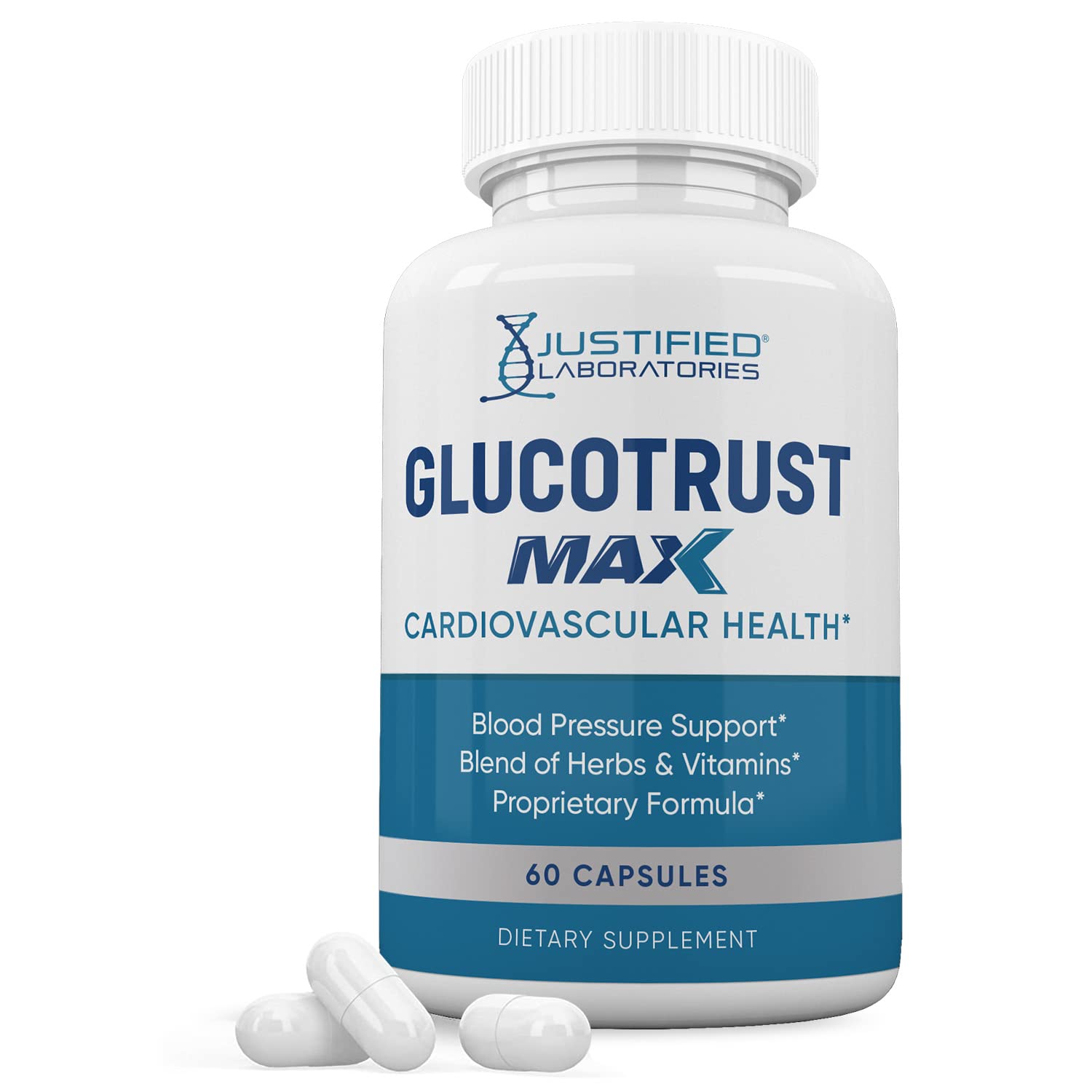 Justified Laboratories Glucotrust Max 1295MG Formula Supplement Pills 60 Capsules