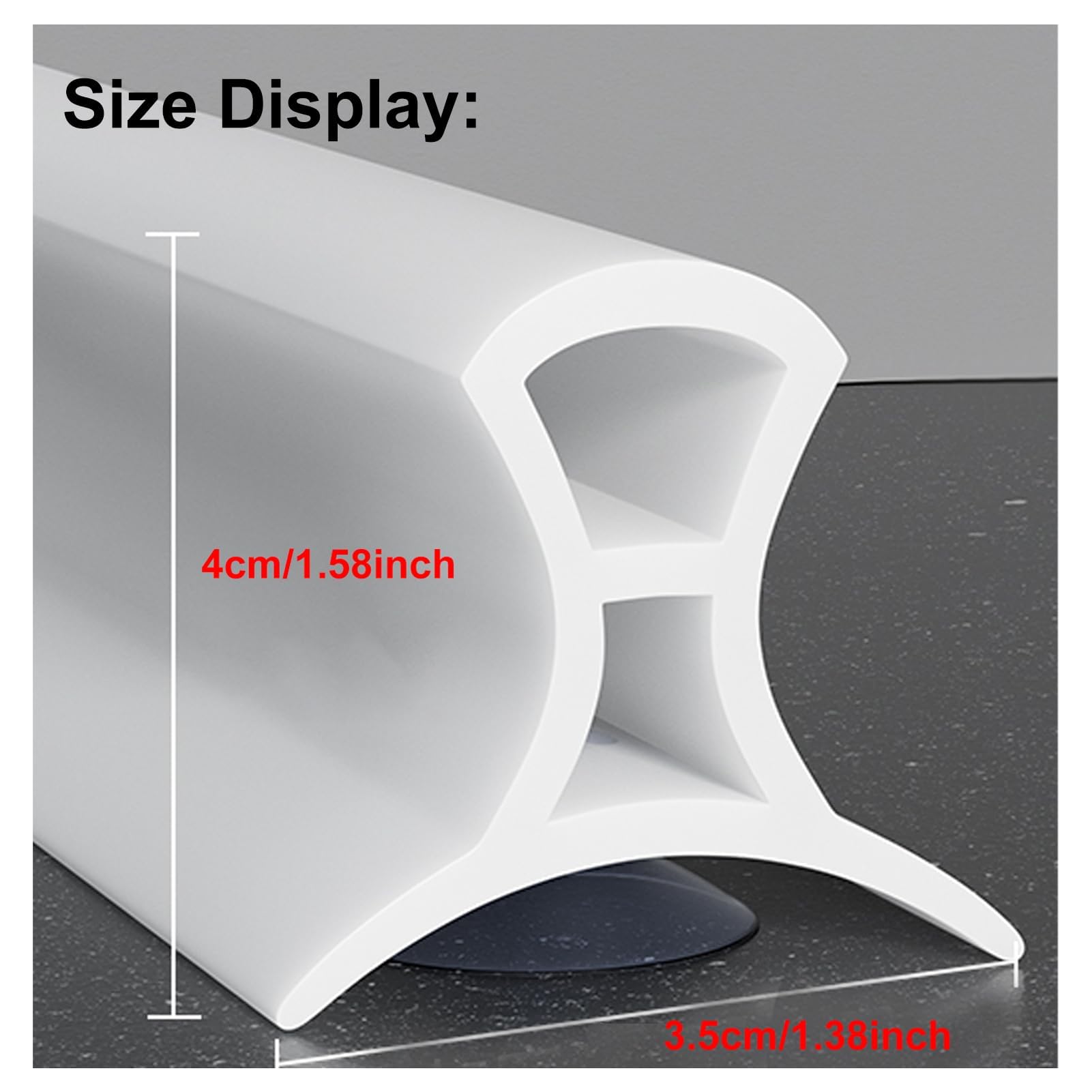 Sile Umbral de ducha con ventosas para puerta de ducha, sello de baño ajustable de 71 pulgadas, tira de ducha impermeable para una fácil instalación, ideal para baños