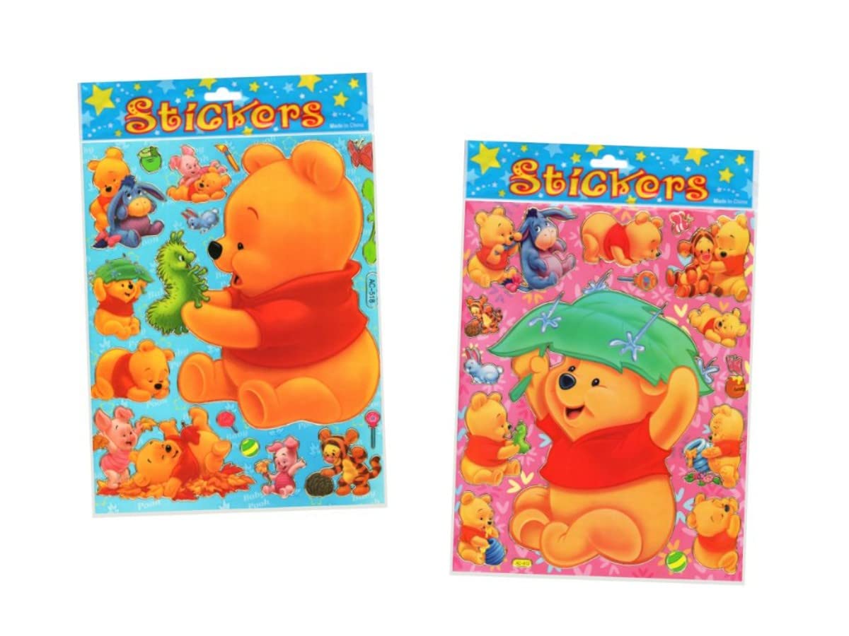 Lote de 25 Hojas Infantiles de Pegatinas-Stickers"Winnie the Pooh". Regalos Originales y Baratos para Fiestas de Cumpleaños, Bodas, Bautizos, Comuniones. AB