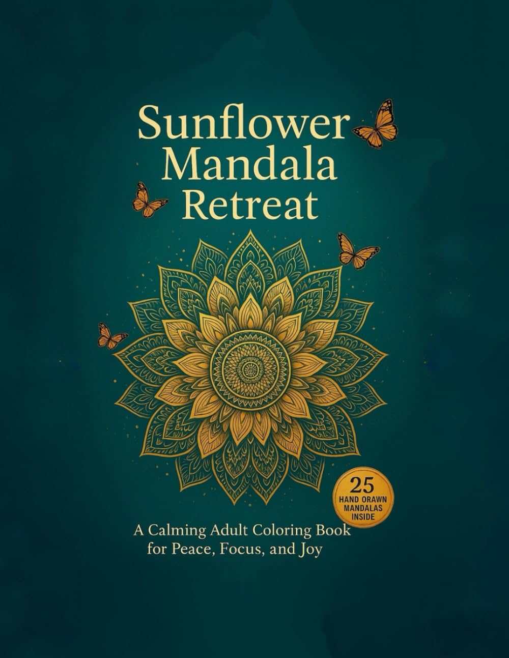 Sunflower Mandala Retreat: 25 Intricate Sunflower Mandalas to Soothe the Soul