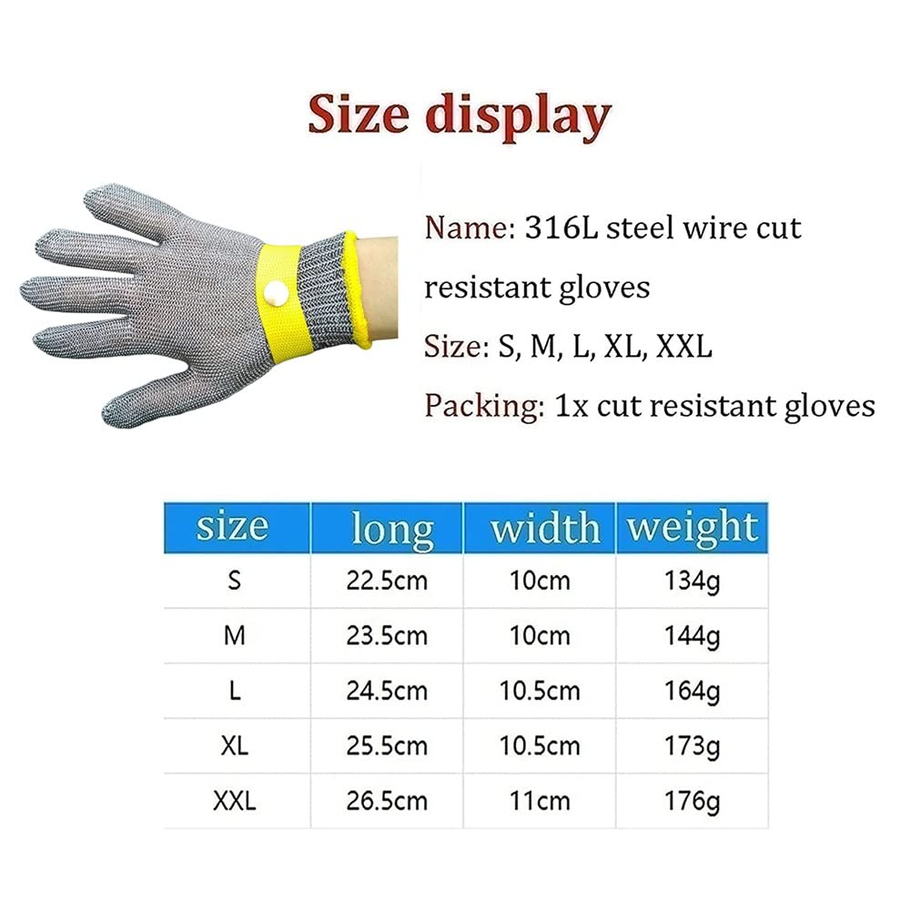 Guantes De Seguridad Protectores, Guantes De Seguridad A Prueba De Acero Inoxidable 316, For Herramientas De Seguridad De Procesamiento De Carne (Size : 2pcs/XXL)