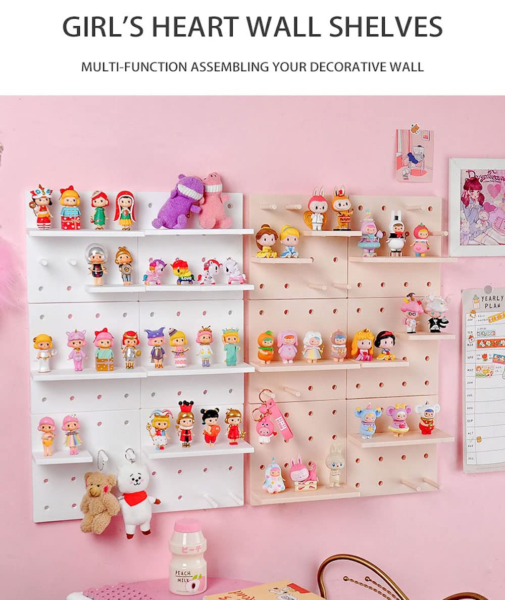 Amazon｜DIY棚 壁用 8.7インチ かわいい 壁収納ラックと棚 ドリル不要