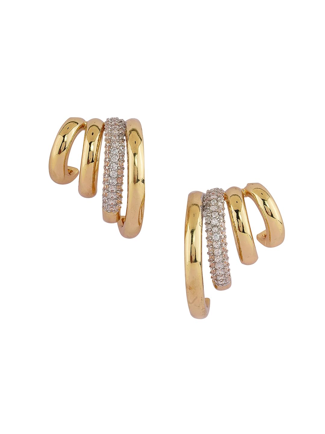 Gold Moon & Stars Stud Earrings-image-0