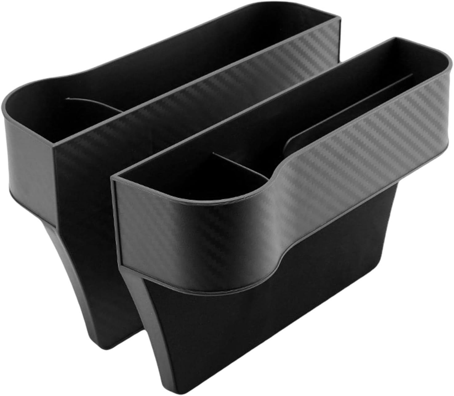 ulapithi Car Seat Gàp Filler 2 Pack, Gaps Organiser, Side for Driver & Passenger Seat, Pu Leather Storage Box, Organizers and Front Organizer Black