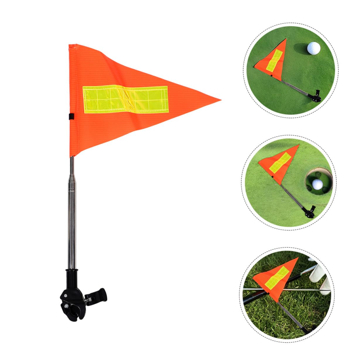 Abaodam 2piezas Bandera De Seguridad Reflectante para Carrito De Golf Bandera Telescópica De Alta Visibilidad Soporte Ajustable para o Cochecito