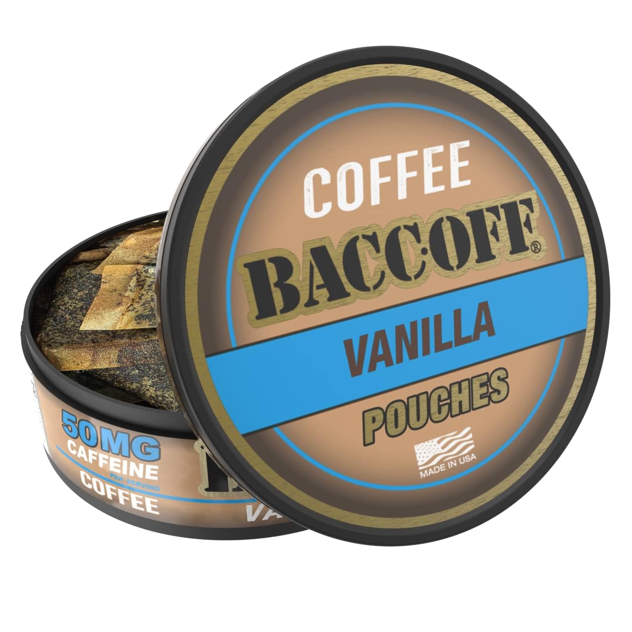 BaccOff, Premium Flavored Coffee Pouches, No Tobacco Dip, No Nicotine  Smokeless Alternative Snuff, Vanilla (1 Can) : Amazon.sg: Grocery