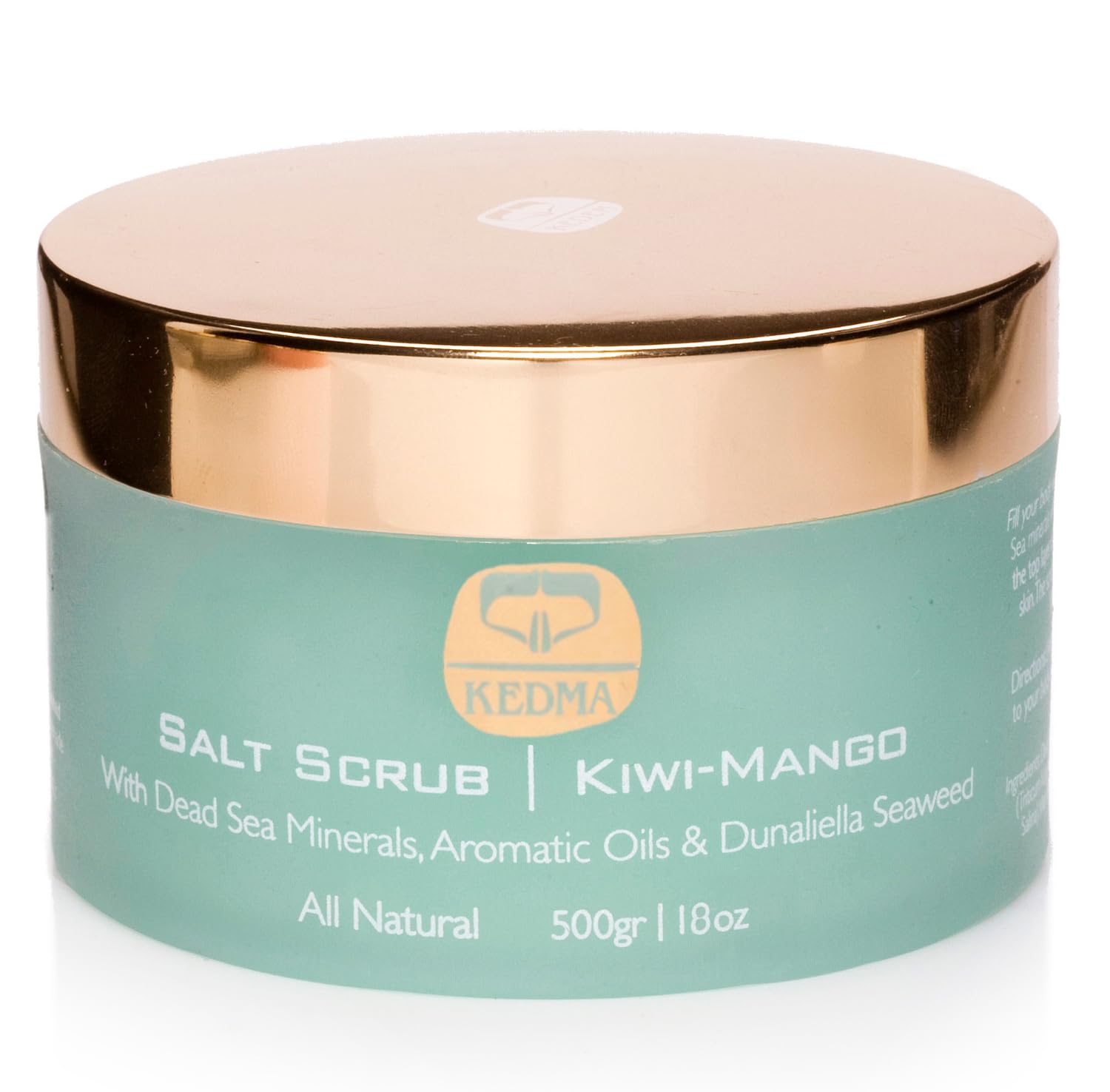 Kiwi-Mango Dead Sea Salt Scrub – Exfoliating Salt Scrub Body Exfoliator with Almond & Kiwi Oils – Foot & Body Scrub for Women – Nourishing Dead Sea Skin Polish – 18 oz