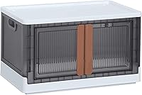 Vista 1 de Contenedores de almacenamiento blancos con tapas, contenedores de almacenamiento plegables, almacenamiento apilable de 8.4 galones, contenedor