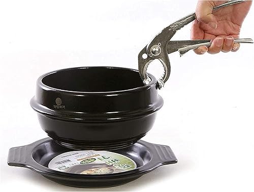 Miniatura 2 de LENITH Soporte de pinzas de aluminio para olla caliente coreana de cerámica Bibimbap Bowl, Dolsot, Ddukbaegi, olla caliente chisporroteante