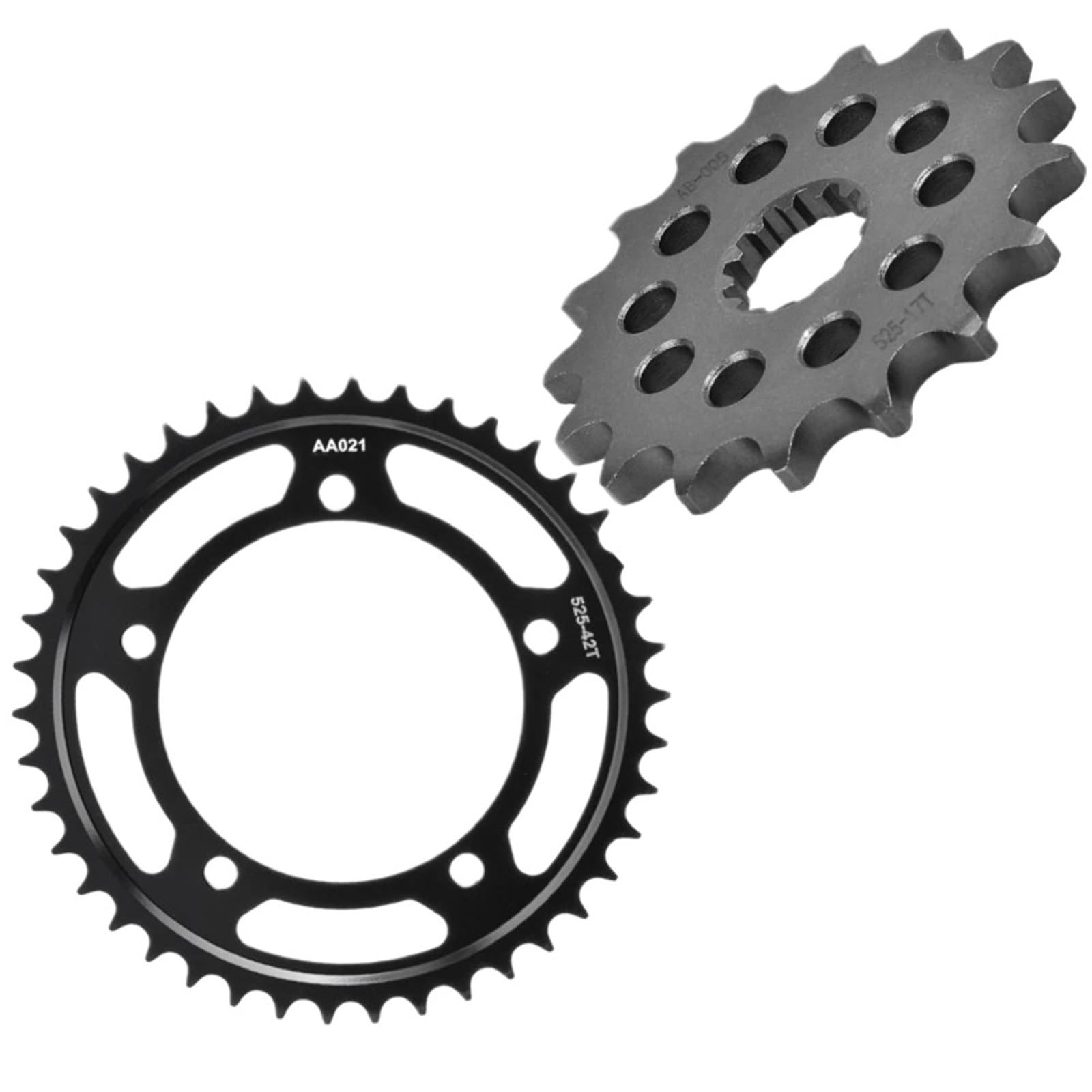 EJUOYO Chain Sprocket Fit For Suzuki GSX-R750 ​GSX-R1000 ​DL1000 ​DL1050 V-Strom 525 17T 42T Front Rear Sprocket Gear Wheel Cam(Front and Rear)