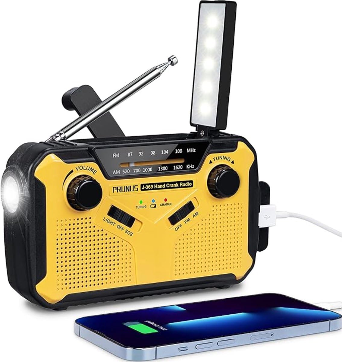 Kit de Emergencia Solar Multi-función – Batería Externa, Radio y Linternas LED