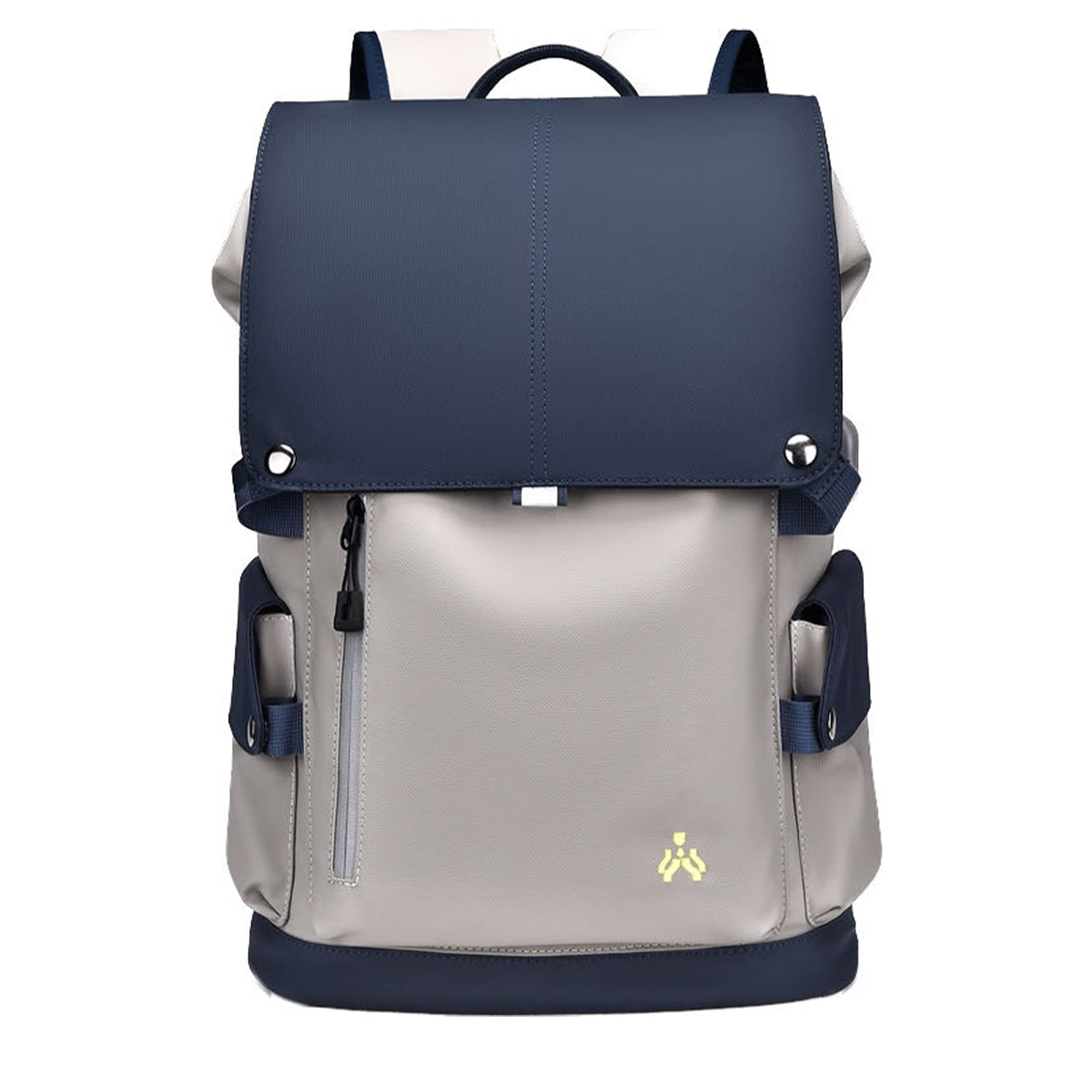 [JIANGBOMEI] リュック ビジネスリュック バックパック リュックサック 大容量 マチ拡張 多機能 USB充電ポート 盗難防止 防水 撥水加工 耐擦り傷 通勤 出張 旅行 通学 ユニセックス おしゃれ ブルー＆ホワイト