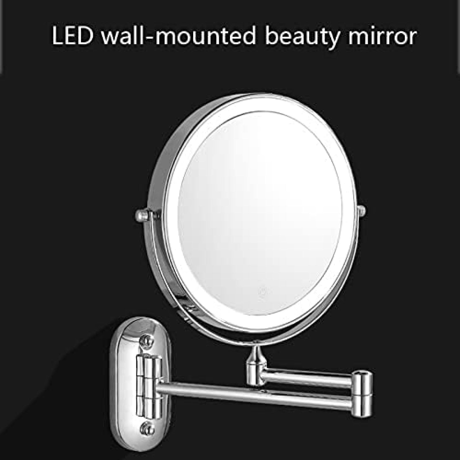 Specchio Ingranditore Da Parete X5 Da 8 Pollici, Specchi Per Trucco A LED Con 3 Modalità Colore, Girevole A 360 °, Estensibile, Ricaricabile Tramite USB,Argento,1x/7X,outstanding78