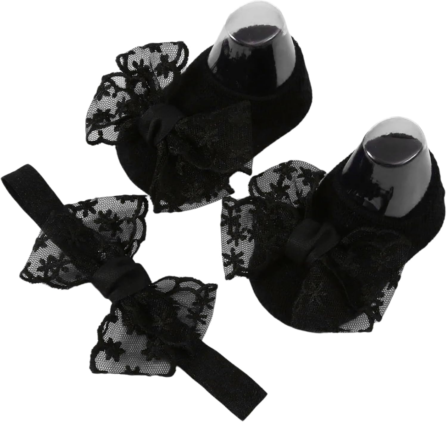 Toddler Socks, Little Girls Socks with Headband Soft & Comfortable Sock with Headwear Not-Slip Step Sock for Girl