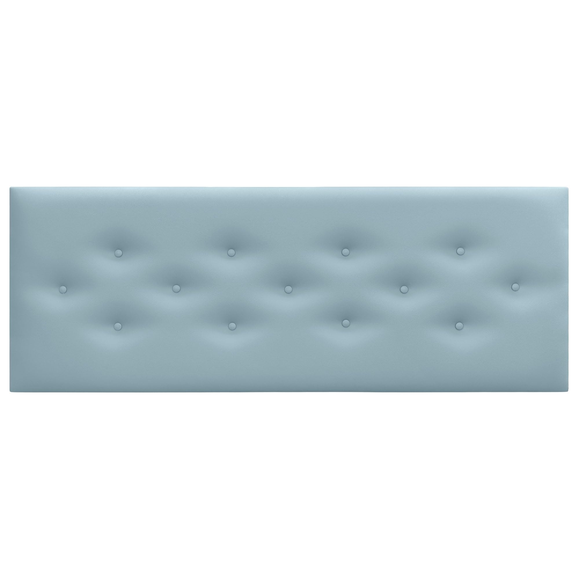 DHOME Cabecero de Polipiel o Tela ACUALINE con 3 Hileras Intercaladas de Botones Cabezal Tapizado Cama Lujo (Polipiel Celeste, 135cm)