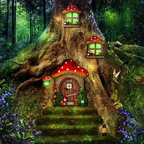 Ventana y Puerta en Miniatura de Casa con Lámpara de Arena Puerta y Ventana de Dormir de Hadas...