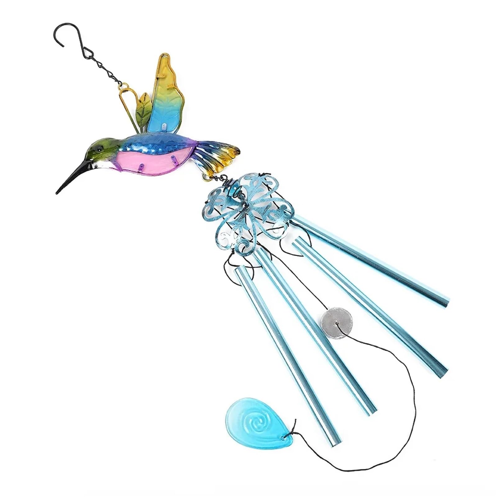 Wind Chimes For Garden Wind Chime Hummingbirds Dragonflies AluminumTube Art Hanging Bells For Home Garden Decor(Color5)