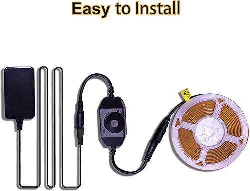 Miniatura 6 de COB - Tira de luz LED de 24 V, blanco neutro 4000 K, tiras de luz LED con atenuador y fuente de alimentación, 0.315 in de ancho, CRI 92+, tira de