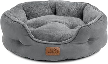BEDSURE Katzenbett waschbar Katzen Bettchen - 51x48x15cm Katzenkorb mit Zweiseitig Innenkissen Katzenschlafplatz für Katzen oder kleine Hunde,Grau