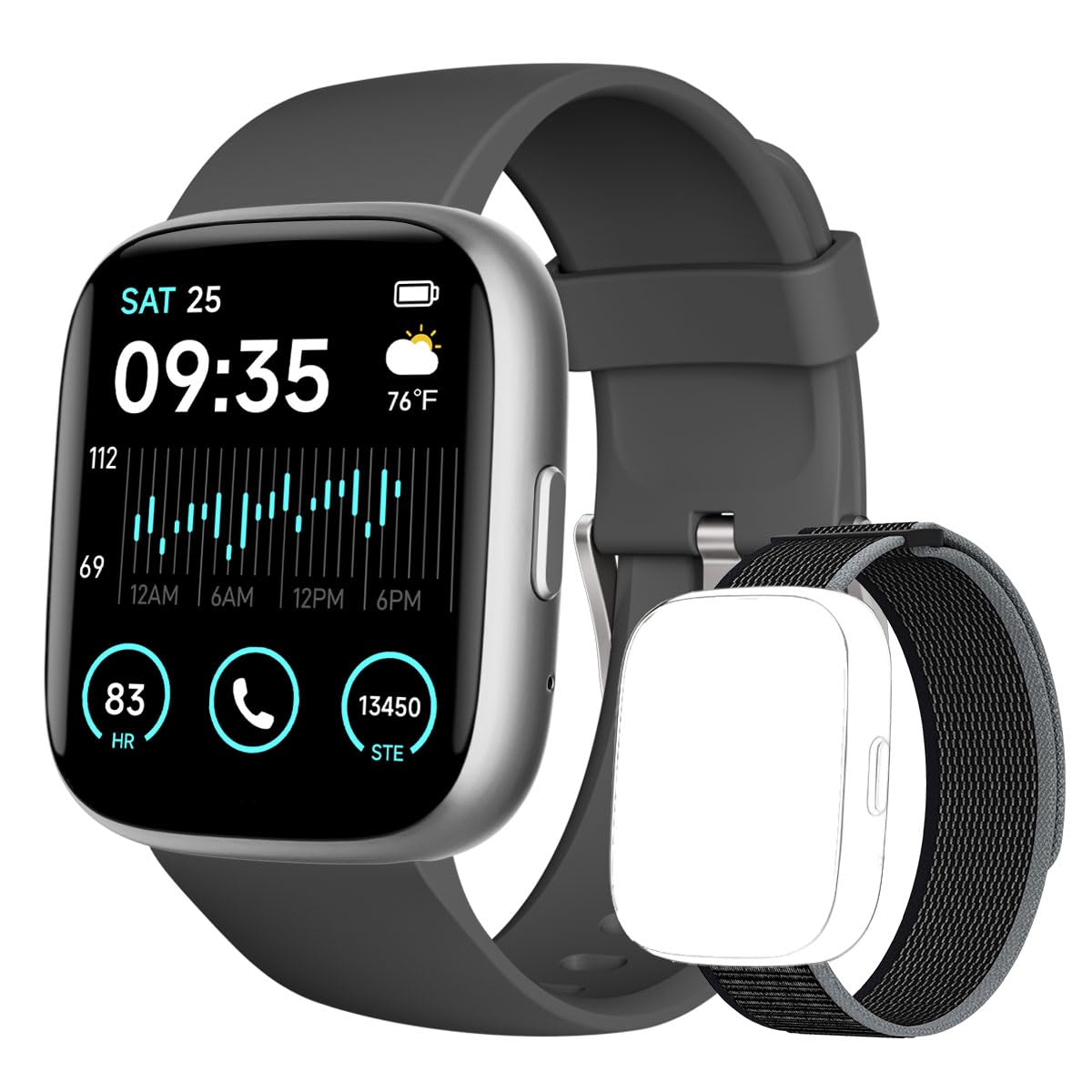 TOOBUR Smart Watch for Women Men Alexa Built-in Answer Make Calls 1 83 Fitness Tracker Watch with Heart
