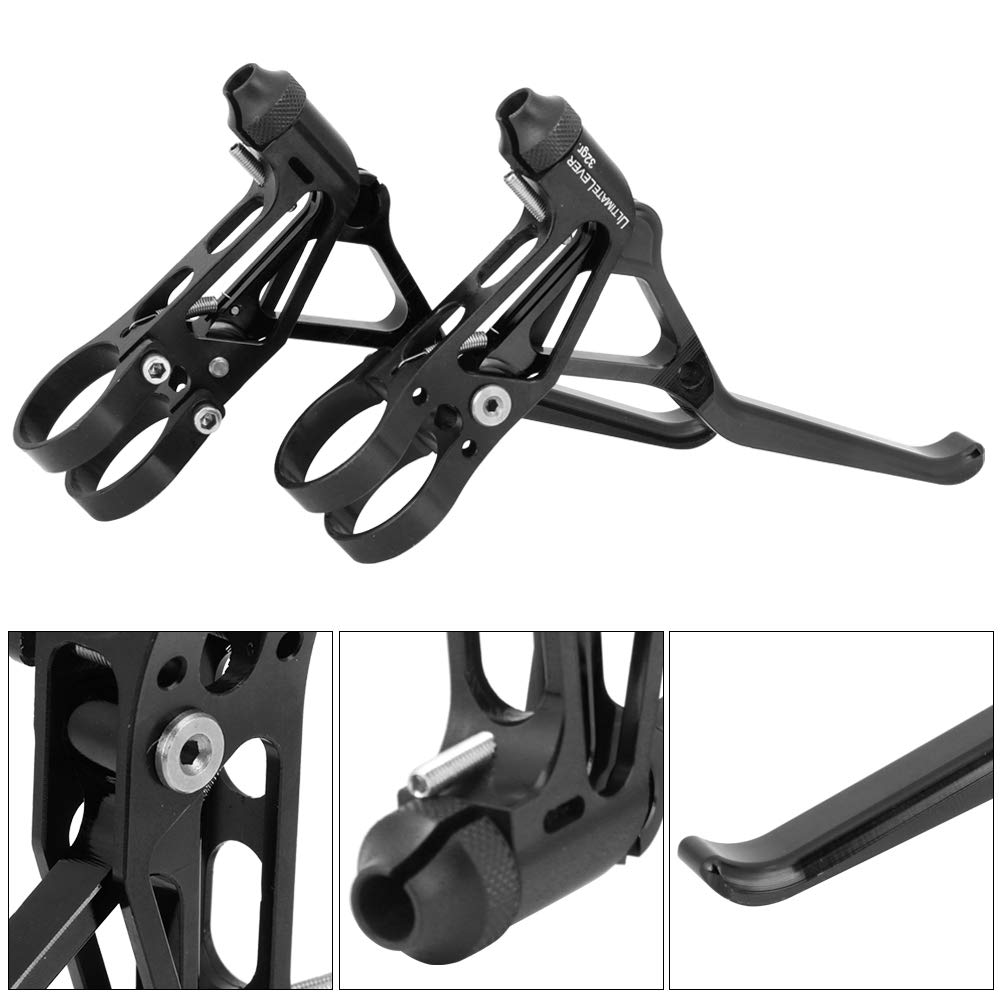 Leva del freno universale per bicicletta, leva del freno a V, ultra leggera, in lega di alluminio, per bici da strada pieghevole (nero)